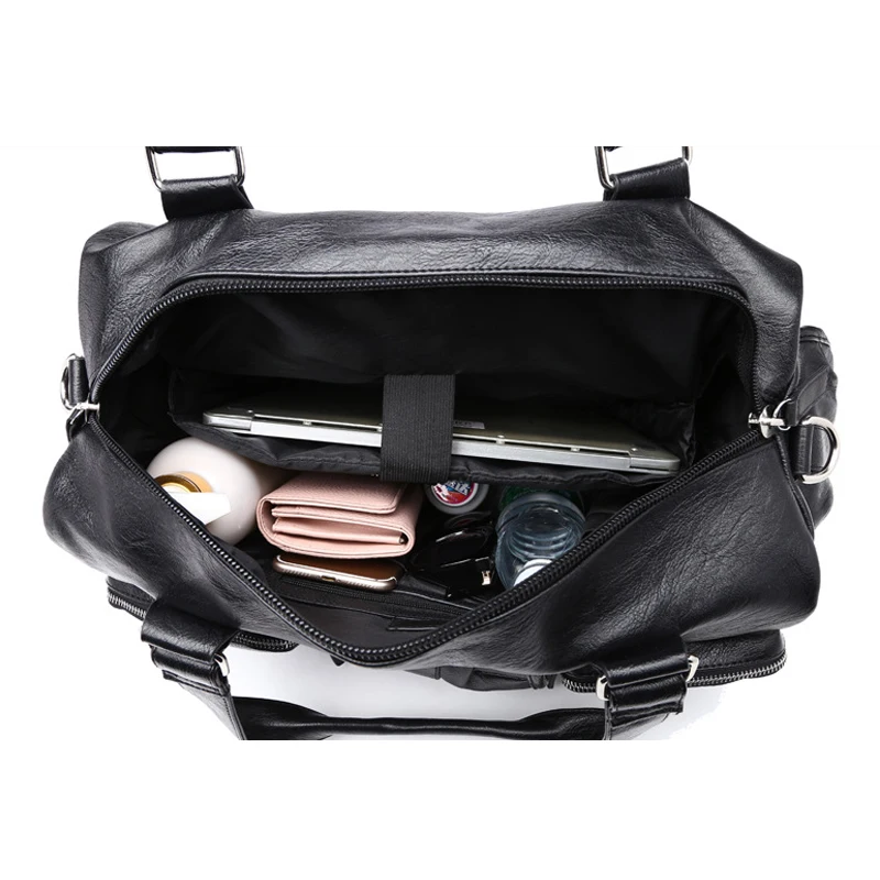 

New style soft PU Leather Travel handbags male High quality Large capacity Young Fashion Travel bags Casual business luggage bag