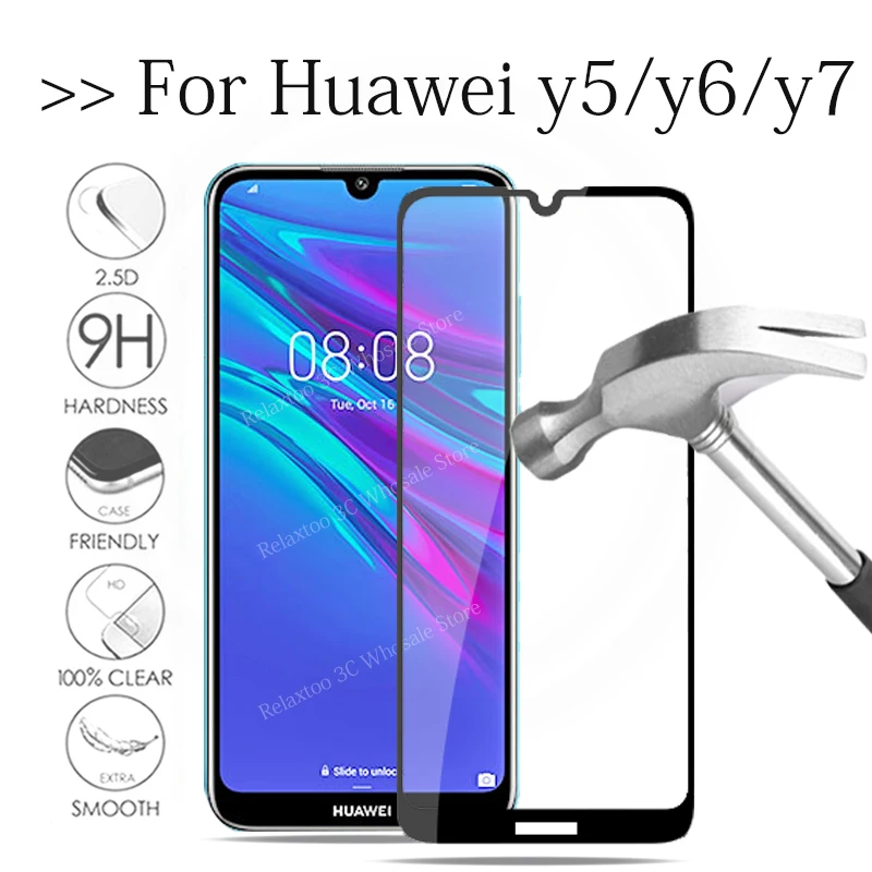 Защитное стекло закаленное для huawei y5 y6 y7 prime 2019|Защитные стёкла и плёнки