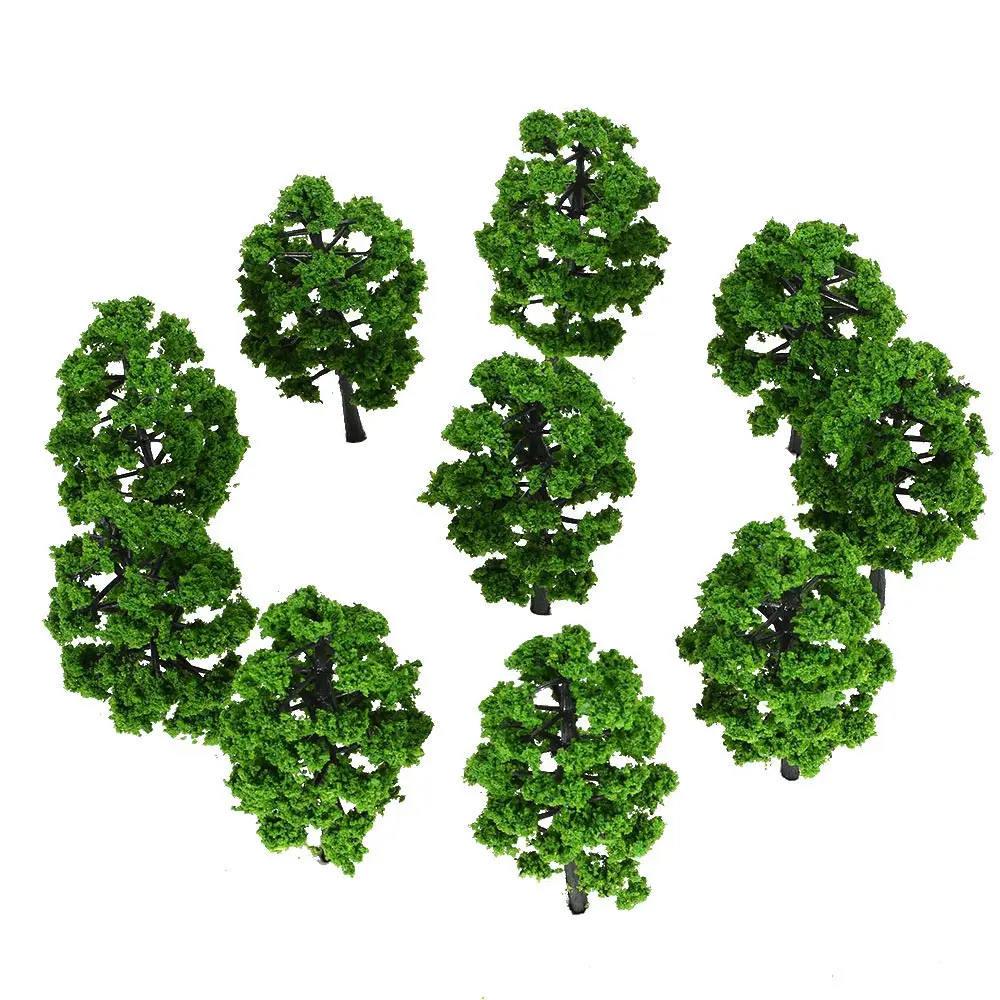 10 штук пластиковые модели деревьев мини архитектурной макет железной дороги сад