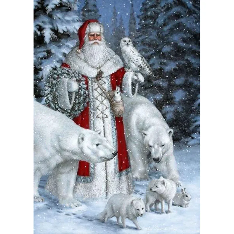 1480 5D полный Diy Алмазная вышивка крестиком Санта Клаус Рождественская Подарочная Алмазная мозаика рукоделие художественное украшение D1466 - Цвет: 1480