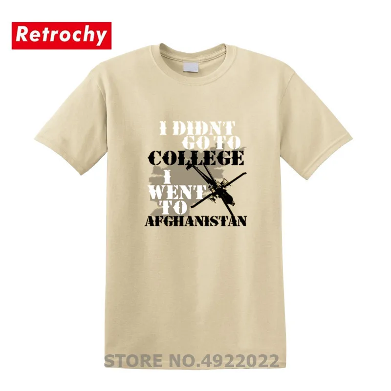 I't Go To College I Went Afghanistan Army Футболка мужская крутая дизайнерская футболка для