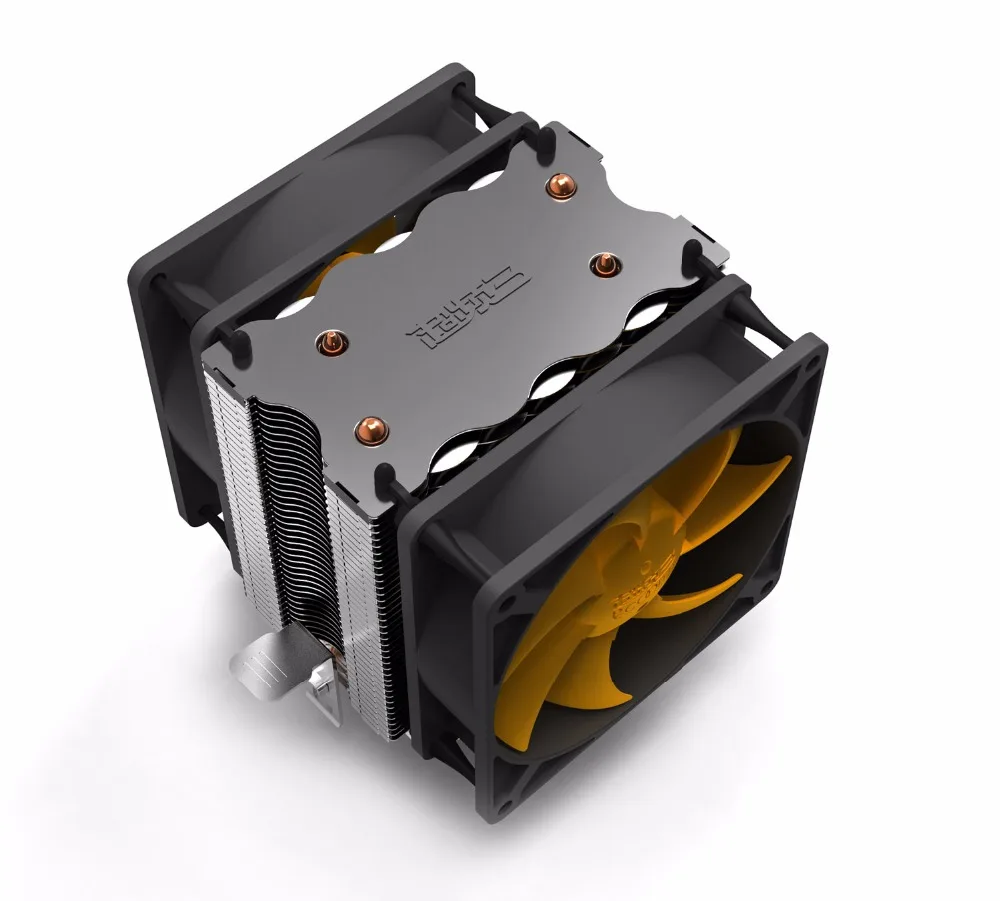 Pccooler S90D процессорный кулер двойной 9 см тихий вентилятор 2 медных тепловых трубки радиатор охлаждения процессора вентилятор для AMD AM2/AM3 Intel 775 115x