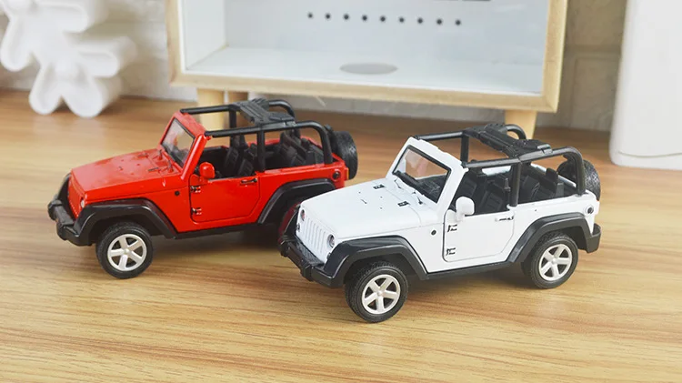 3 цвета детская игрушка литой джип из сплава Wrangler открывающийся верх