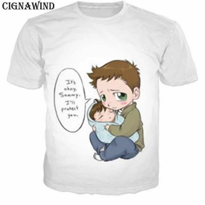 Новые забавные супернатуральные аниме Cas dean и Sam с 3D принтом Женская/Мужская