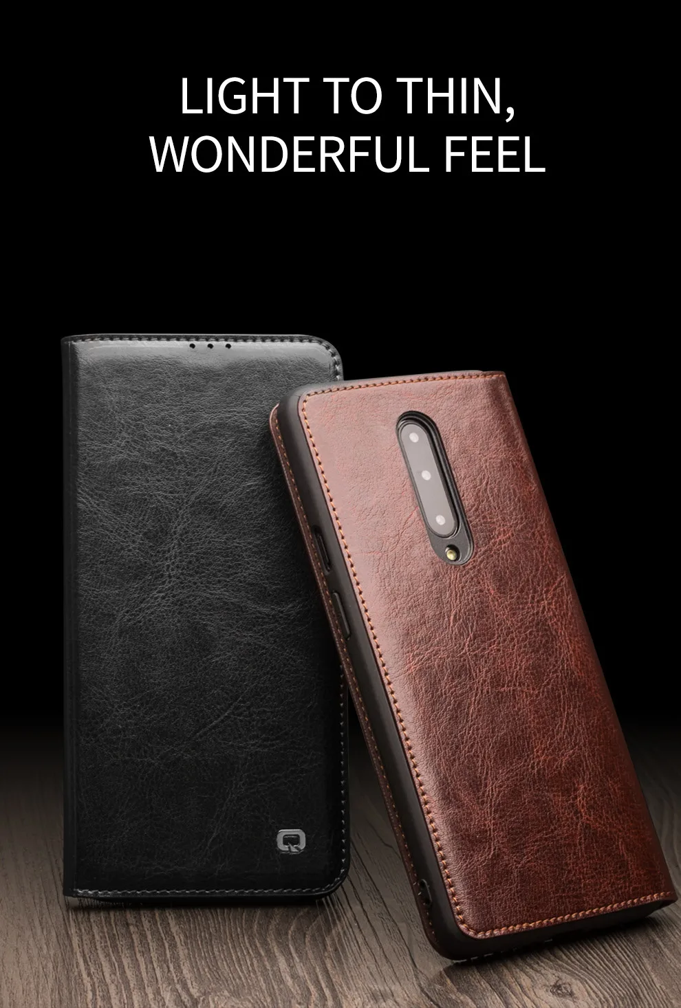 QIALINO Роскошный чехол из натуральной кожи для телефона OnePlus 7 6,41 дюймов бизнес стиль ручной работы чехол для OnePlus 7 Pro 6,67 дюймов