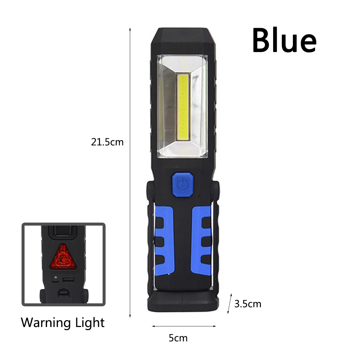 Usb зарядка 36+ 5LED Магнитный рабочий ручной флэш-светильник аварийный осмотр Рабочий фонарь светильник с крюком магнит портативный фонарь - Испускаемый цвет: blue