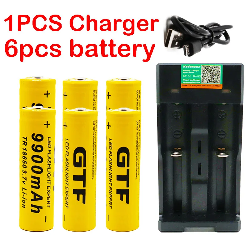 Новый 18650 батарея 3 7 V 9900 mAh аккумуляторная Li-Ion для светодиодного фонаря