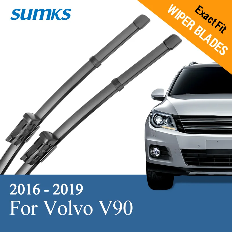 

SUMKS Wiper Blades for Volvo V90 24"&20" Hook Arms / Push Button Arms 1996 1997 1998 2016 2017 2018 2019