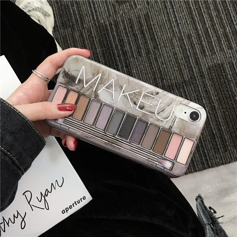 Makeup Eyeshadow Palette phone Case For iPhone XS Max 7 8 plus Phone Silicon Cover XR Anti-knock soft shell F24 |