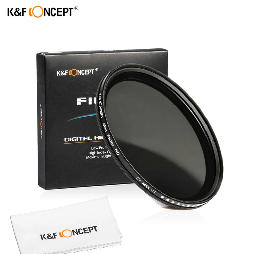 K& F концепция 46 мм ND2-400 фейдер переменная нейтральная плотность Регулируемый ND фильтр от ND2 до ND400 для Nikon Canon sony Fuji DLSR камера