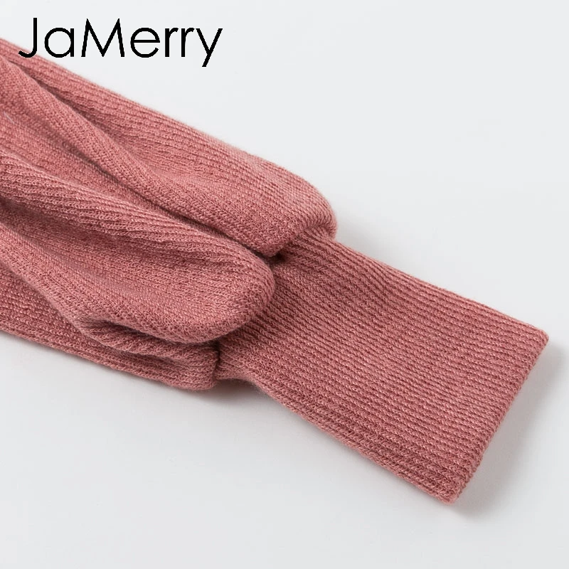 JaMerry винтажное женское платье с воротником стойкой и рукавом фонариком