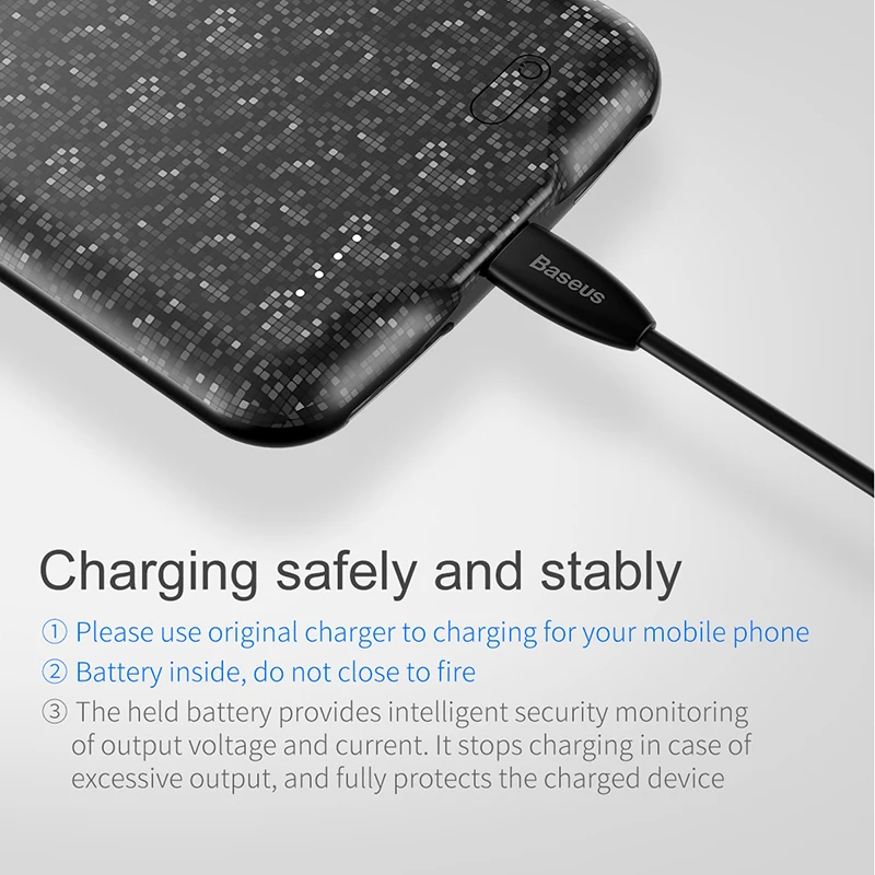 BASEUS Батарея чехол для iPhone 7 5000 мАч внешний Зарядное устройство Plus 7300 рюкзак