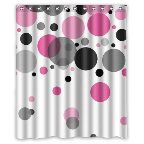 CHARMHOME популярная розовая длинная занавеска в горошек из полиэфирной ткани