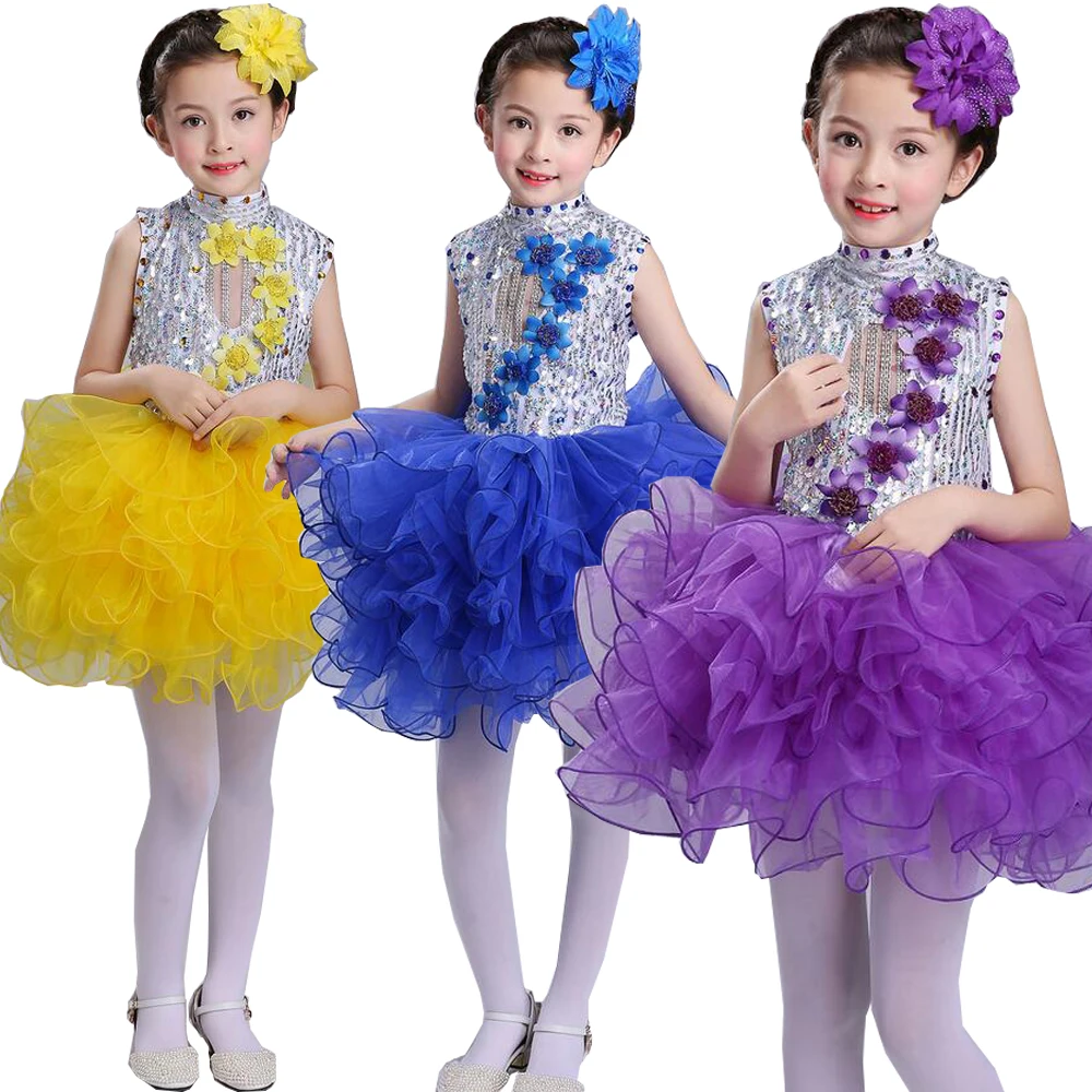 Детский костюм для бальных танцев профессиональная одежда с блестками