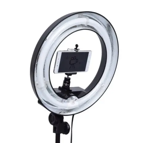 Студийная лампа с регулируемой яркостью 400 Вт 34 см настольная Diva Ring Light + держатель