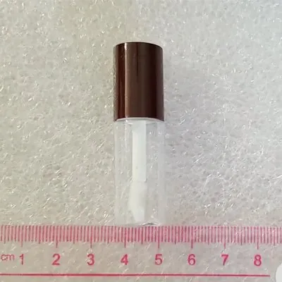 Model 3 Brown Cap 3 мл мини тюбик для блеска для губ трубка с цветные крышки, маленькая Косметическая Помада образец бутылки, пластиковый портативный косметический контейнер для губ - Цвет: Model 3 Brown Cap