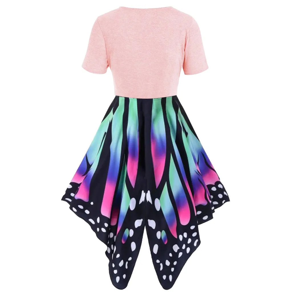 Женское летнее платье с бабочкой пуловер высокой талией комплект из двух