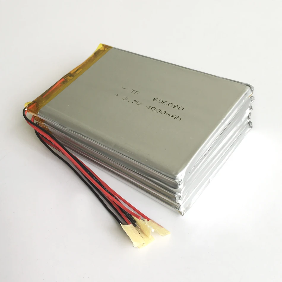 5 шт. литий-полимерные аккумуляторные батареи 3 7 в 4000 мАч 606090 для GPS PSP DVD PAD E-Book Tablet PC