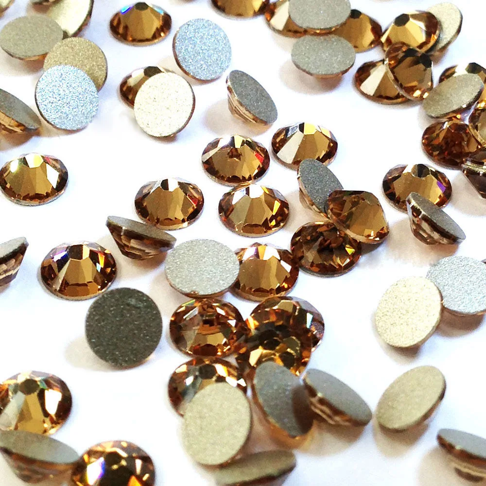 

All Size Light Colorado Topaz Non Hotfix Rhinestones Flatback Glass Strass Nails Decorations DIY Nail Art Bag Phone Clothes