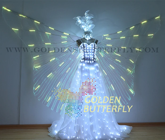 LED крылья светящиеся Модные женские красочные бабочки шоу одежда свет