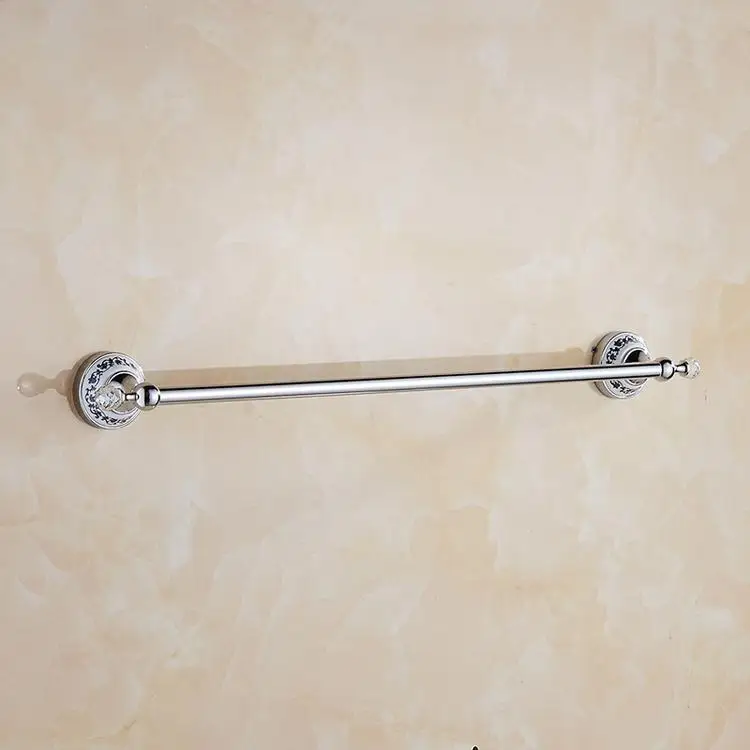towel holder Серебряный Кристалл, аксессуары для ванной, набор, европейская хромированная отделка, керамическая пластина, антикварные аксессуары для ванной комнаты, подвесной костюм T345 - Цвет: towel holder