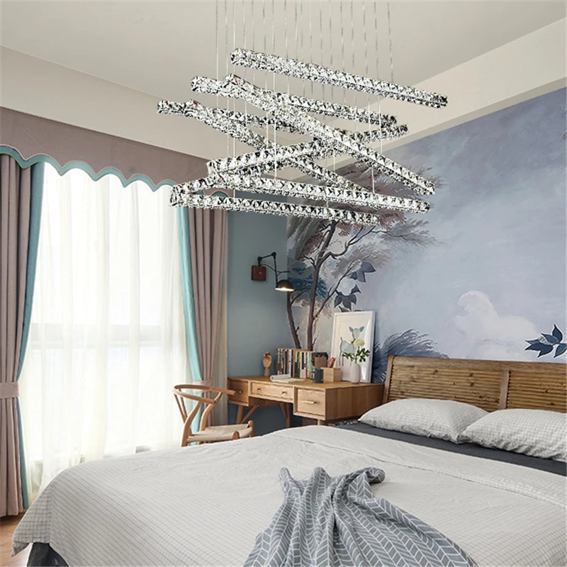 

Luxurious Silver Square Crystal LED Chandelier K9 Crystal led Lamp / led lustre light/ lighting Fixture Modern LED chandeliers