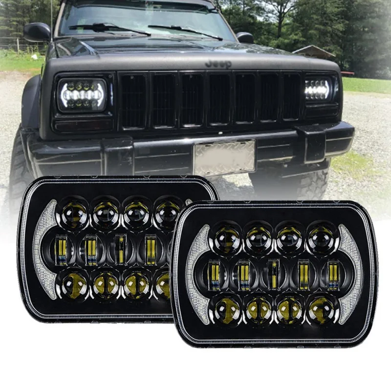 2019 new 5x7 inch 7'' Square headlight 105W Hi/Lo Beam for 1986-1995 for Jeep Wrangler YJ and 1984-2001 Jeep Cherokee XJ