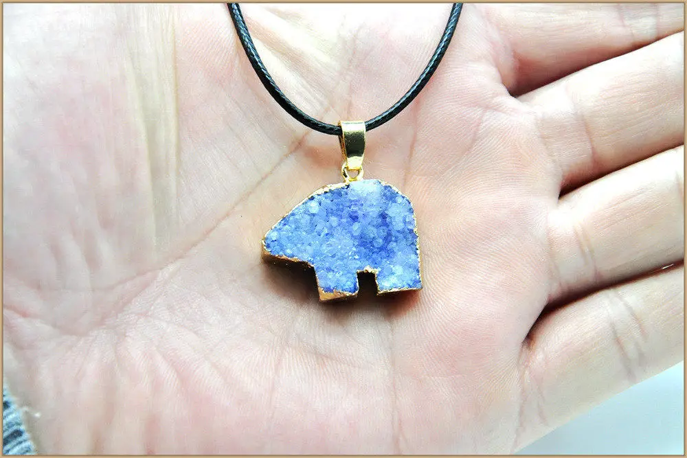 Yumten Кластерное ожерелье мужские синие украшения в виде Луны аметистовая