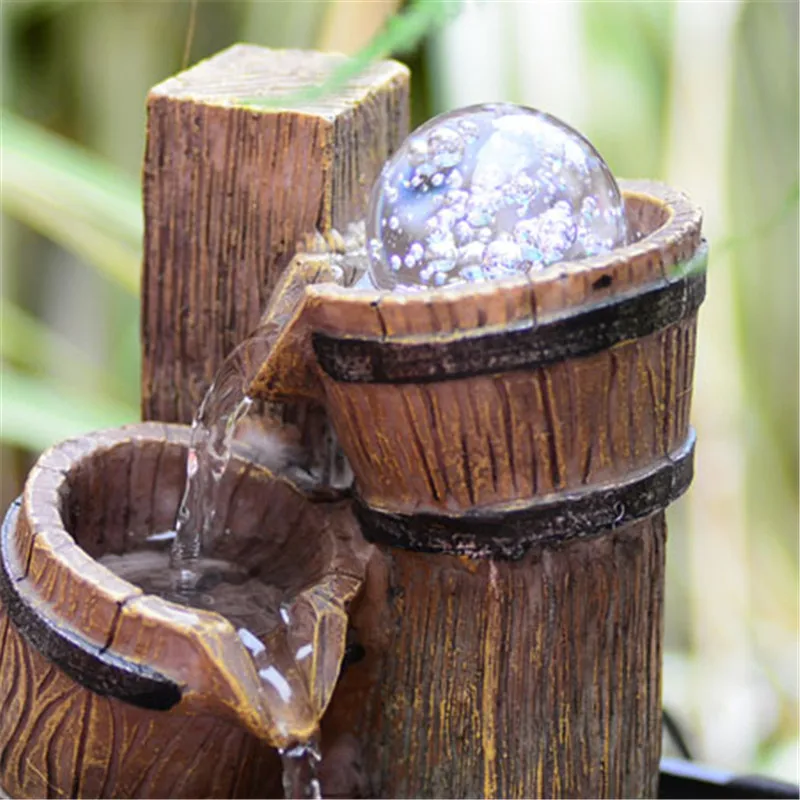 Смоляный лаконичный водяной фонтан для гостиной фэн шуй шар со светодиодной