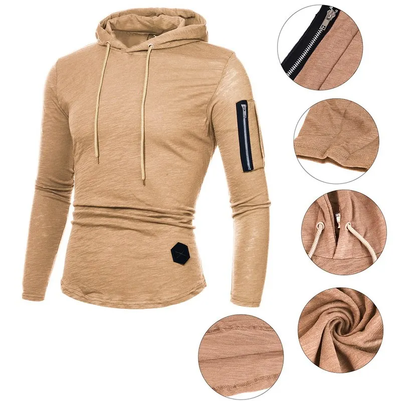 CALOFE Hot Sales Zipper Hoodies Men 2018 Fashion Long Sleeve O Neck Sweatshirts Autumn Patchwork Streetwear Hip Hop Clothing | Мужская