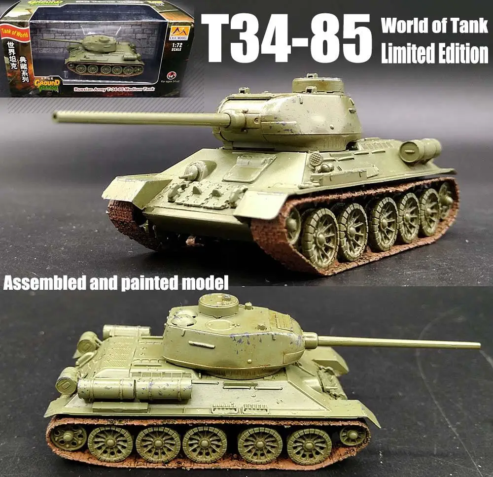 Второй мировой войны русский T34 85 бак во всем мире Ограниченная серия 1: 72 не литья