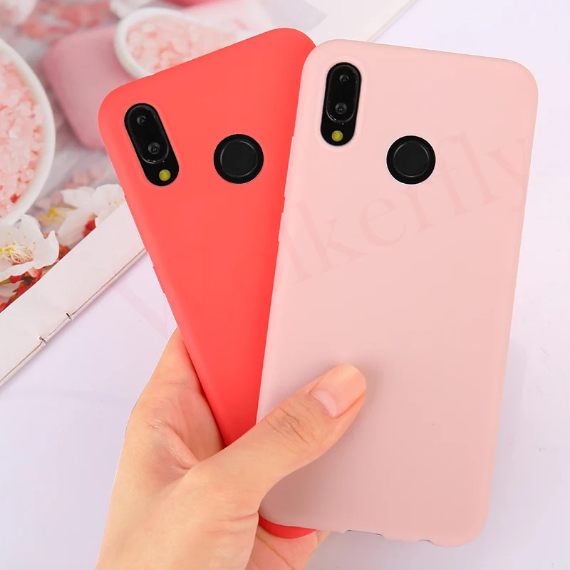 Мягкий силиконовый яркий матовый чехол для huawei P20 Lite P30 Pro Honor 8C 8X9 mate 20 10 Lite P Smart Y6 Prime Y7 Pro чехол