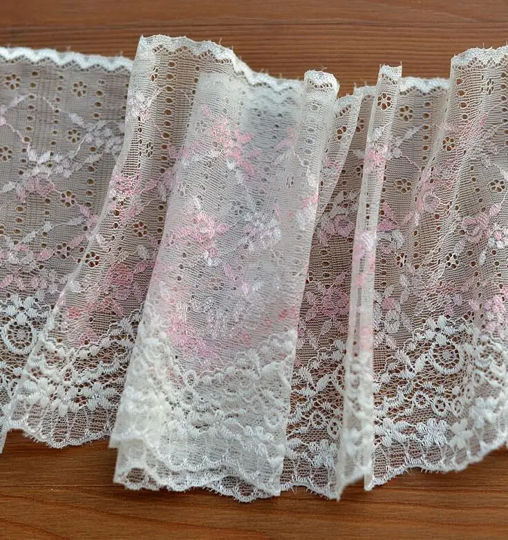 2 Meters 15.5cm Width 2018 Latest African Guipure Embroidery Pink Lace Trim Embroidered Fabric | Дом и сад
