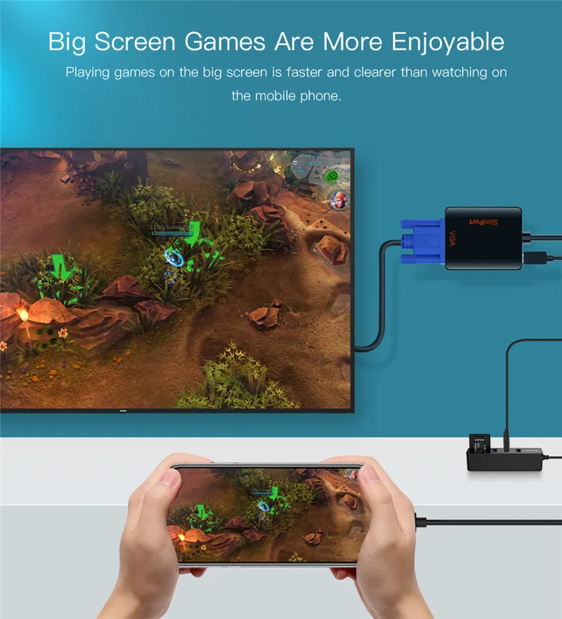 Микро USB к VGA адаптер папа к женскому 1080 конвертер Кабель Microusb для samsung LG Xiaomi Huawe для телефона Android VGA адаптер