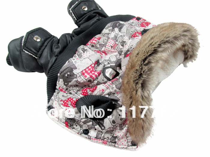 Новое поступление серая зимняя куртка для собаки с принтом медведя Бесплатная