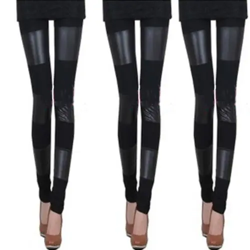 Женские длинные брюки из искусственной кожи с цветочным кружевом|trousers pants|fashion