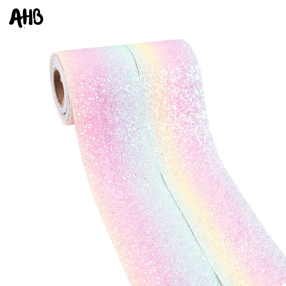 3 &quotРадужная Блестящая лента 75 мм для рукоделия аксессуары волос чехол телефона