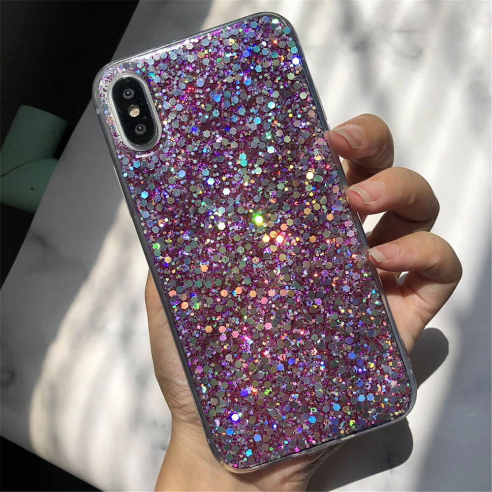 Чехол сверкающий с блестками для huawei Honor 8 9 10 V10 8X mate 20 Pro Nova 3 3i 4 Lite P30 P Smart Plus