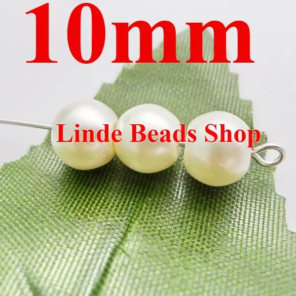 

160pcs 10mm glass pearl beads christmas ornament loose round beads for jewelry, decoration, milky-white colour GP010002