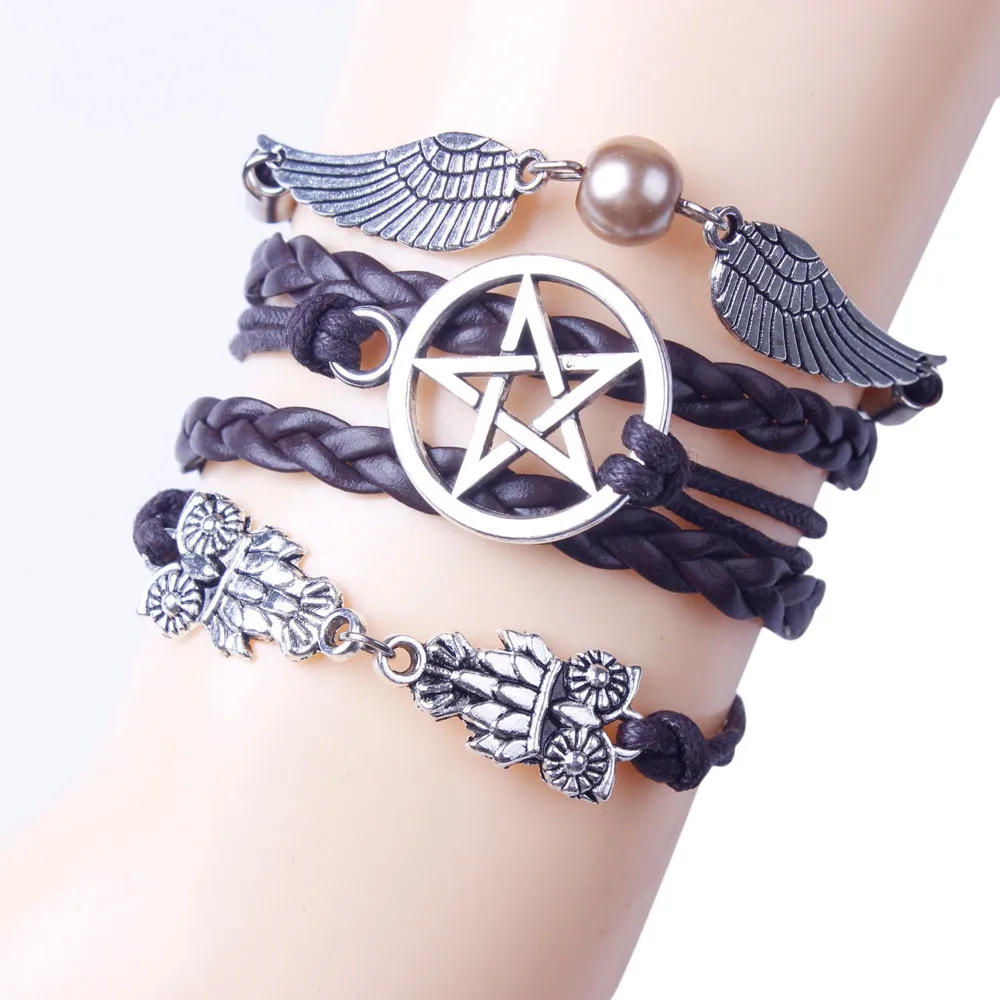 Женский браслет Gofuly винтажный высокого качества с крыльями|wings bracelet|bangle charmcharm