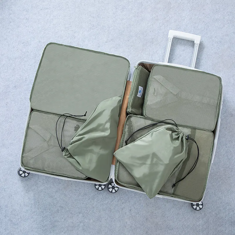Deep Green 7 шт./компл. дорожная сумка для одежды Чемодан нижнее бельё для девочек носки бюстгальтер Органайзер опрятная сумка чемодан выходные аксессуары поставок - Цвет: Deep Green