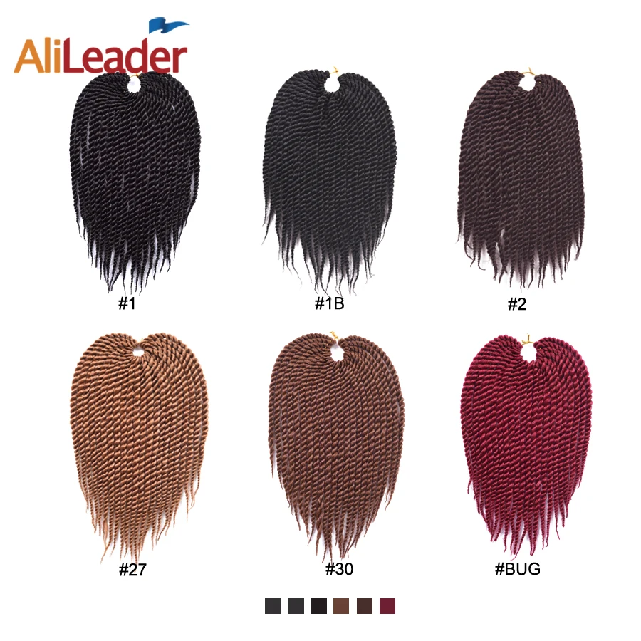 AliLeader, 6 цветов, 12 дюймов, сенегальское волокно, твист, синтетические, на крючках, косички, волосы для плетения, 22 корня, косички