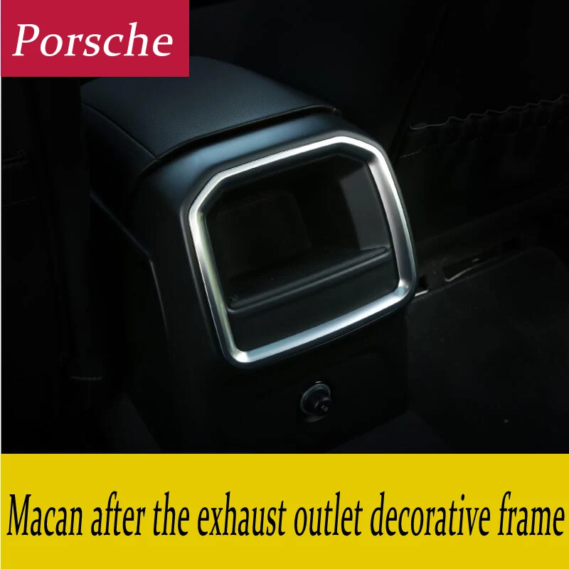 

Car Armrest Box Rear Air conditioning outlet frame decoration decal Vents Trim Refit Cover interior 3D sticker For Porsche Macan