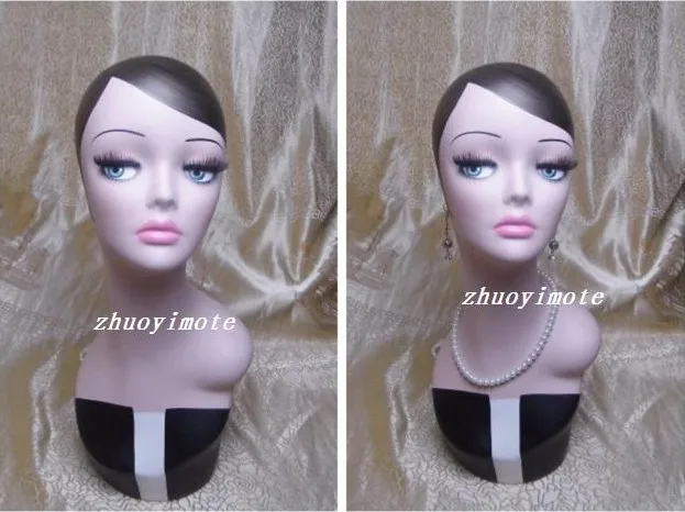 High quality Fiberglass vintage female mannequin manikin dummy head bust for earrings &wigs & hat &  jewelry display