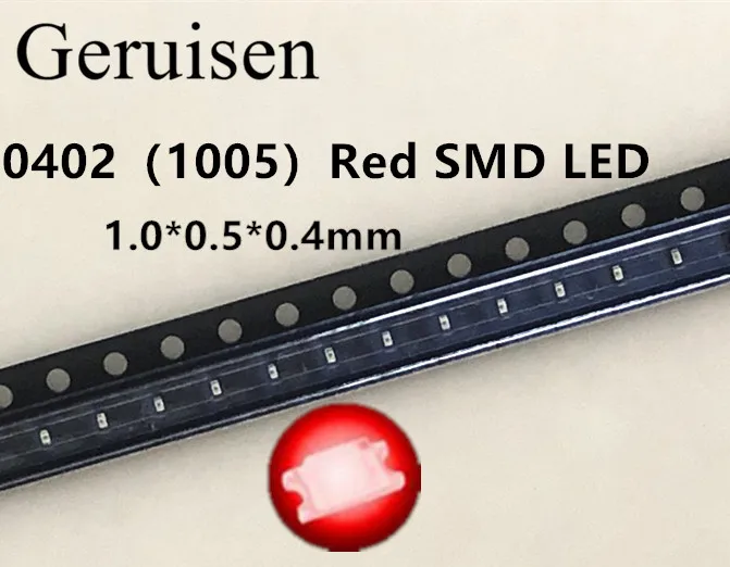 1000 шт 0402 Led поверхностное крепление Красный Smd/smt супер яркая лампа светодиоды SMD LED