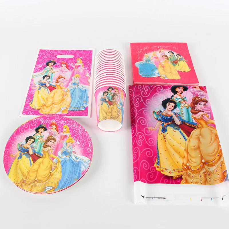 

71Pcs Princess Party Decorations gift bag plate Cup tablecover gift bag Kids Girl Party Supplies Party Decoration Tableware Set