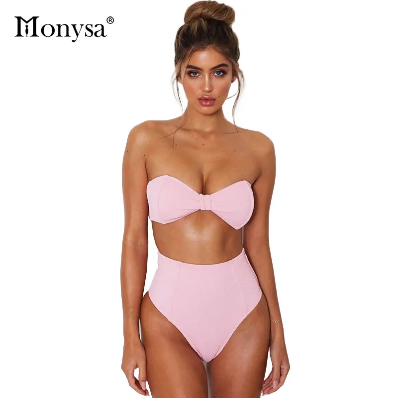 Monysa Push Up Бикини Купальники для малышек женщин Лето 2018 г. пляжная одежда полиэстер