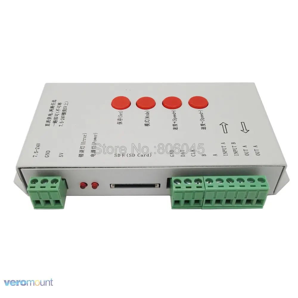 T1000S T 1000S SD карта WS2801 WS2811 WS2812B LPD6803 LED 2048 пикселей контроллер RGB DC5V 24V|rgb controller|pixel