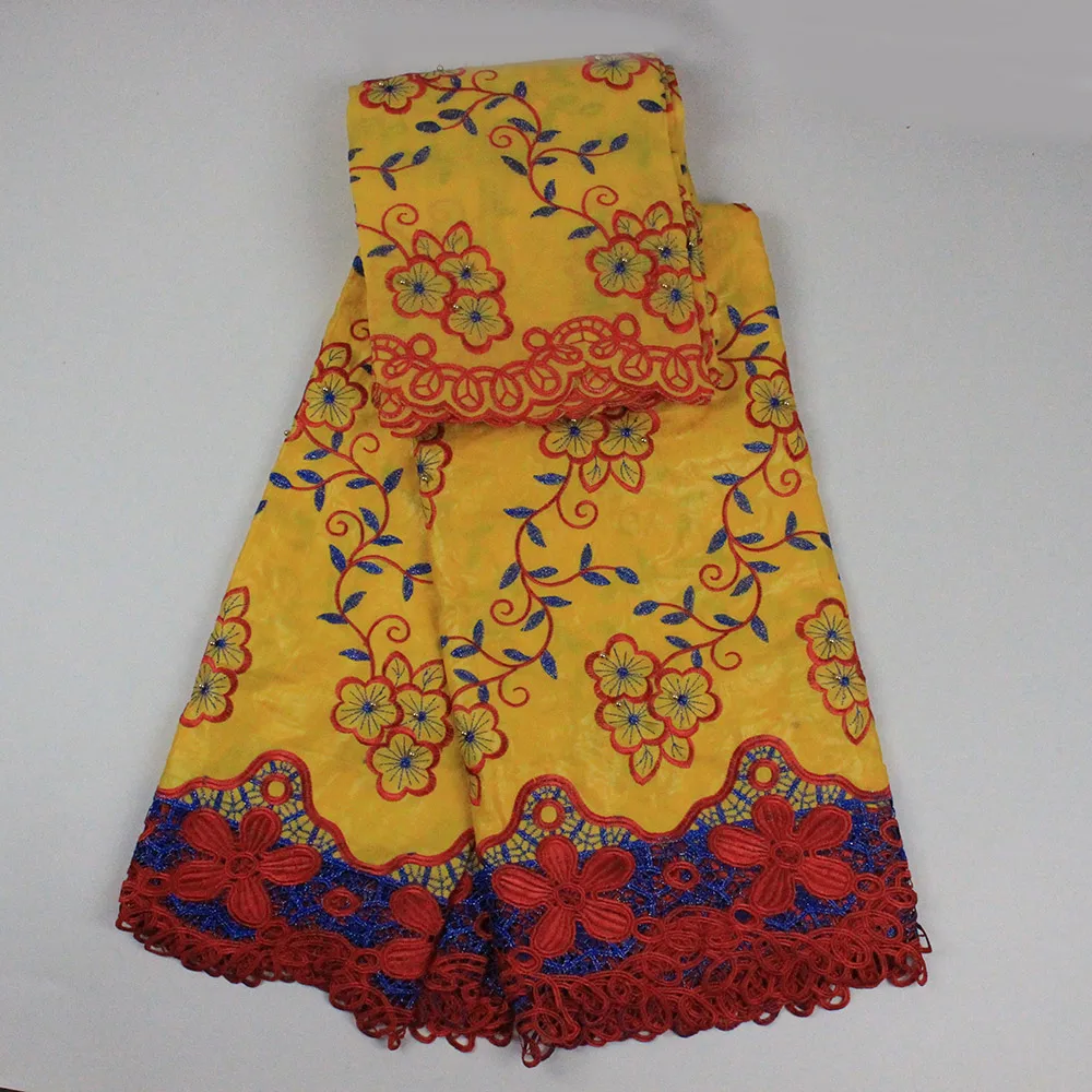 (5 + 2) ярдов Оптовая Вышитые Базен кружева Ткань 2017 Африканский швейцарская вуаль