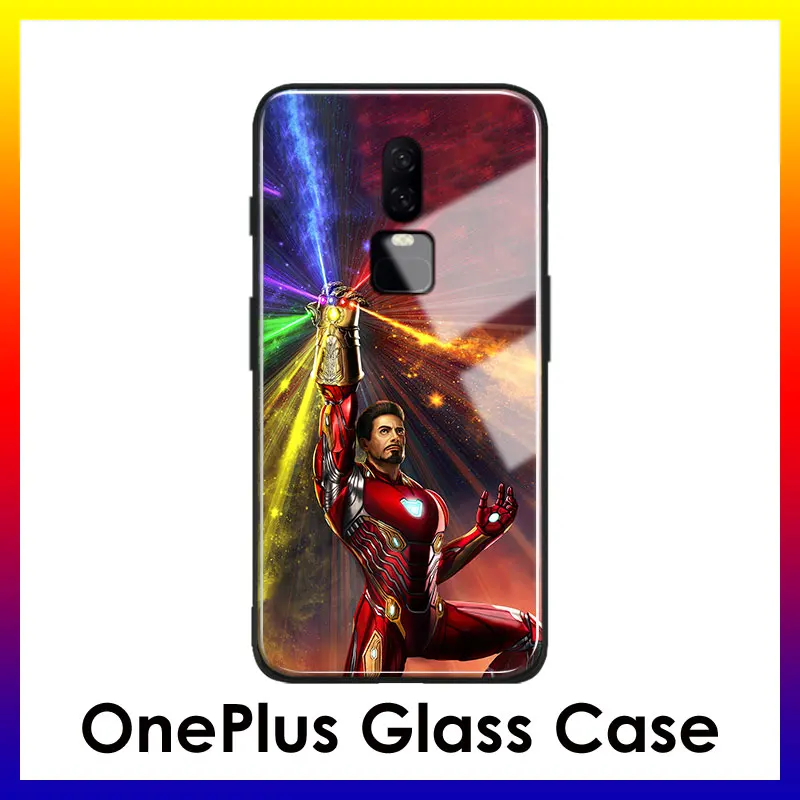 AE 1553 Iron Man marvel superhero smooth coque tempered glass soft silicone 1+7t pro phone case cover shell for OnePlus 6 6t 7 7T pro - Цвет: AE 1553